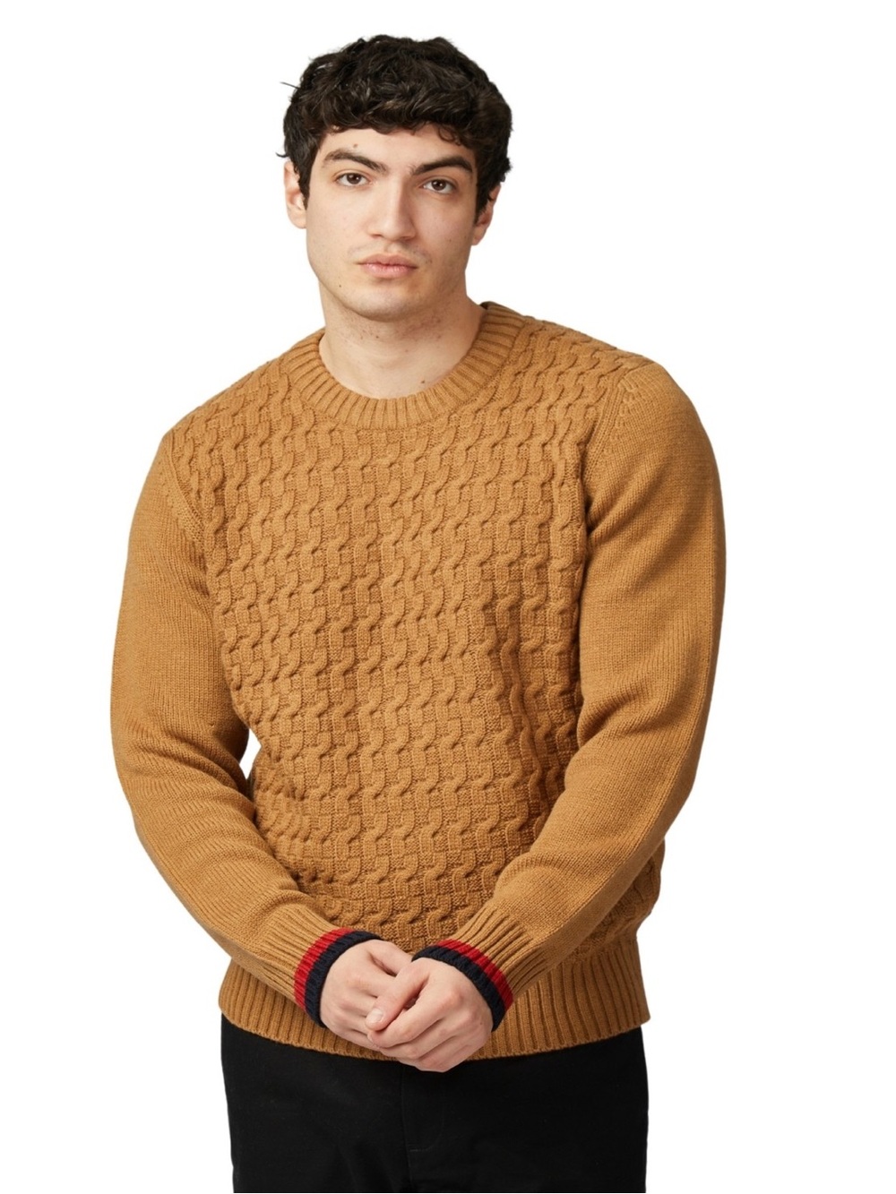 Ben Sherman Men's Cable Textured Crew Neck Sweater NWT